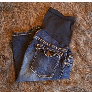 Maternity dark denim Bermuda shorts